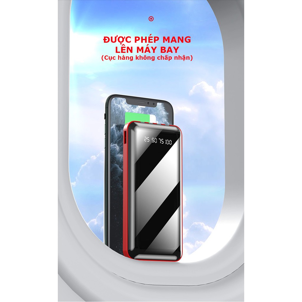 Sạc Dự Phòng 10.000mAh hỗ trợ sạc siêu nhanh,tích hợp 4 cổng sạc,hiển thị phần trăm pin.Pin sạc dự phòng PDP01 ChiChi