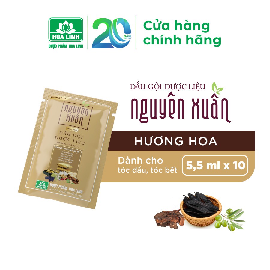 Dầu gội dược liệu Nguyên Xuân Bồng Bềnh (10gói x 5.5ml)