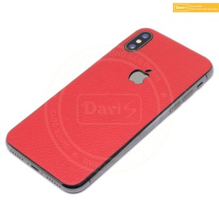 Miếng dán da dán iPhone XS Max - Da thật nhập khẩu cao cấp - Davis (Đỏ Vân)