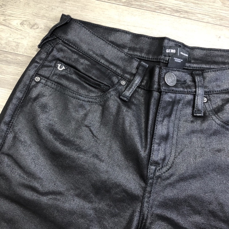 Quần jeans ông địa màu đen bóng chính hãng