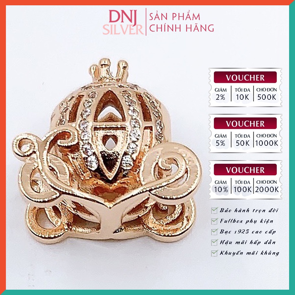 Vòng tay charm bạc 925 cao cấp - Vòng tay charm Frozen Heart Princess, nàng công chúa kiêu sa và sang chảnh   - DNB039
