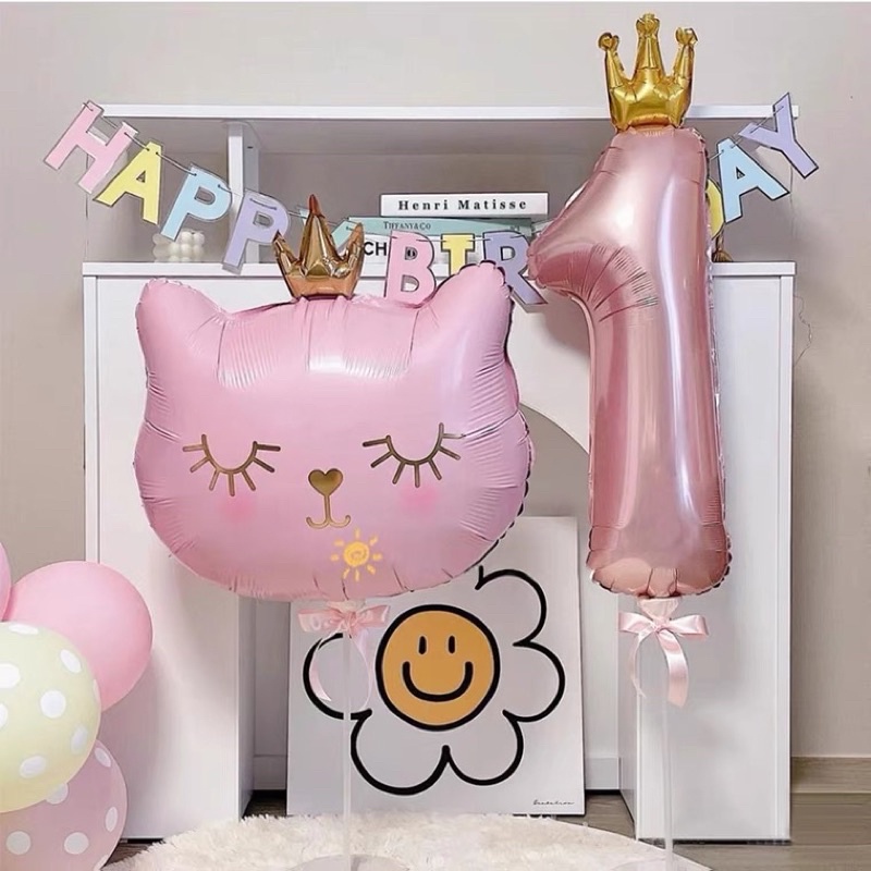 Bong BÓng hoạt hình dễ thương, hình mèo hồng , con thỏ, style hàn quốc