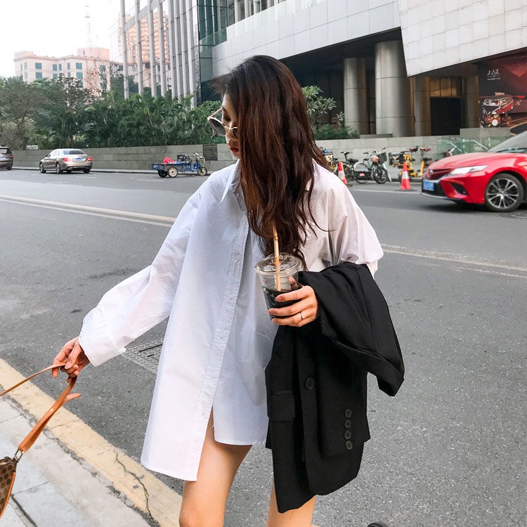 Áo sơ mi tay dài cổ chữ V thời trang Hàn Quốc dành cho nữ