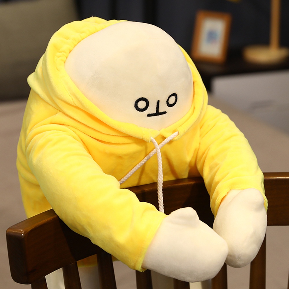 Net red creative doll Korean healing department squatting banana man expression bag pillow plush toy