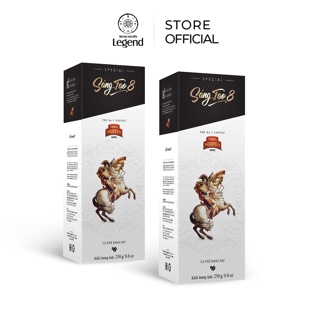 Combo 2 Cà Phê Rang Xay Sáng Tạo 8 -  Trung Nguyên Legend - Hộp 250gr (Gu mạnh, vị đậm, rất thơm, hương lâu sau uống)