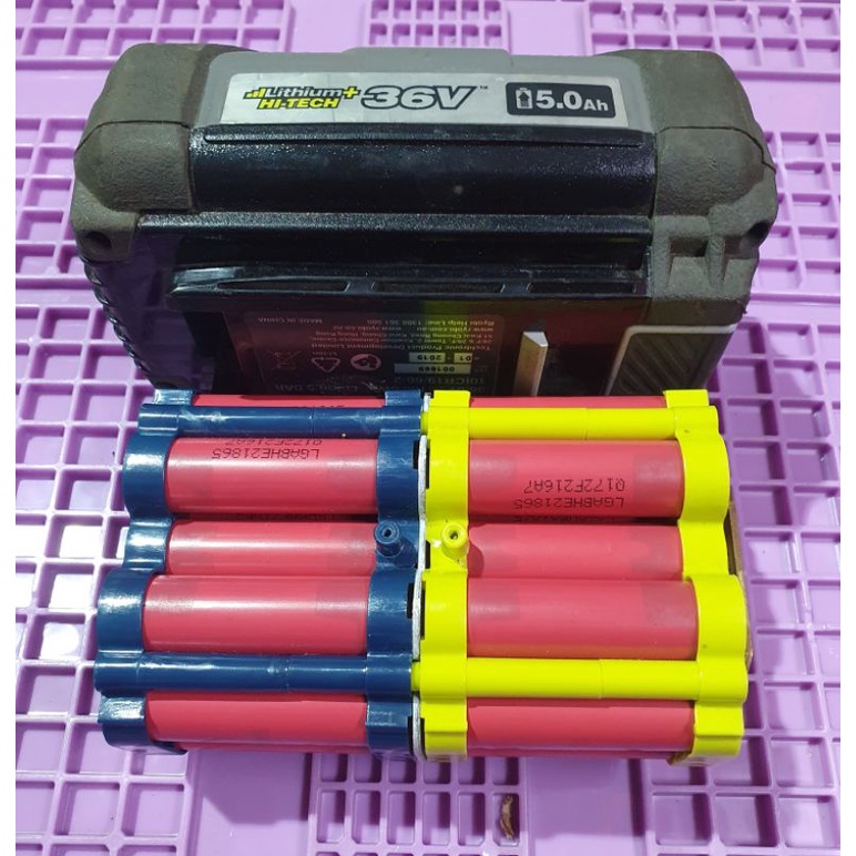 Pin 36v 5Ah Ryobi lỗi tháo lấy cell Li-ion 3.7v LG LGABHE21865