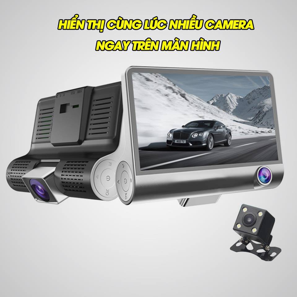 [TẶNG THẺ NHỚ 64GB] Camera hành trình ô tô 3 mắt camera full HD 1080p, cam oto sau chống nước, cam trong xe chống trộm | BigBuy360 - bigbuy360.vn