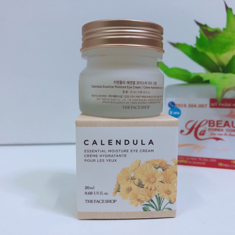 [The Face Shop AUTH] Kem dưỡng mắt Sáng mịn làm Dịu da Calendula Essential Moisture Eye Cream 20ml TFSN20 | BigBuy360 - bigbuy360.vn