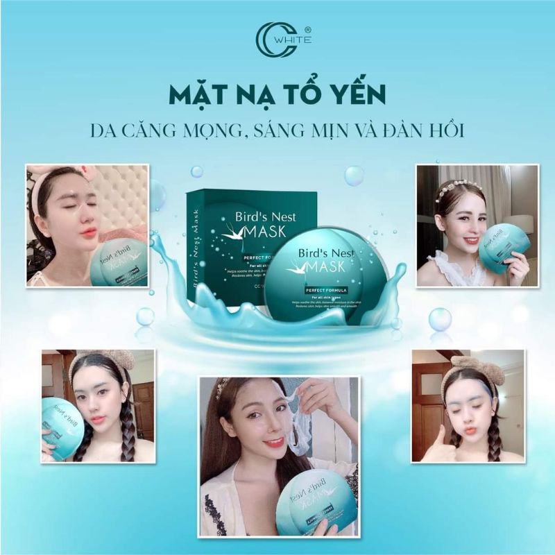 Mặt nạ tổ yến dưỡng ẩm da, dưỡng trắng da(khi mua 1 sp sẽ được tặng 1 cây son )