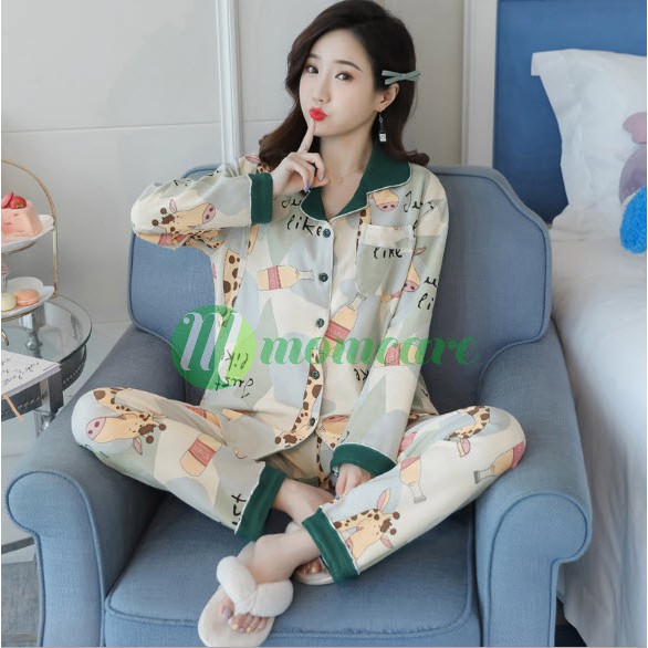 Pijama Bầu sau sinh cho con bú ti CỔ BÈO - Bộ đồ bầu mặc nhà cho mẹ - Quần áo ngủ bà bầu đẹp thời trang giá rẻ Bigsize