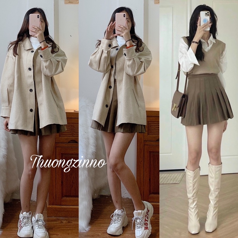 [Hàng Quảng Châu]Chân váy Tenis dạ chất lượng loại đẹp có quần trong