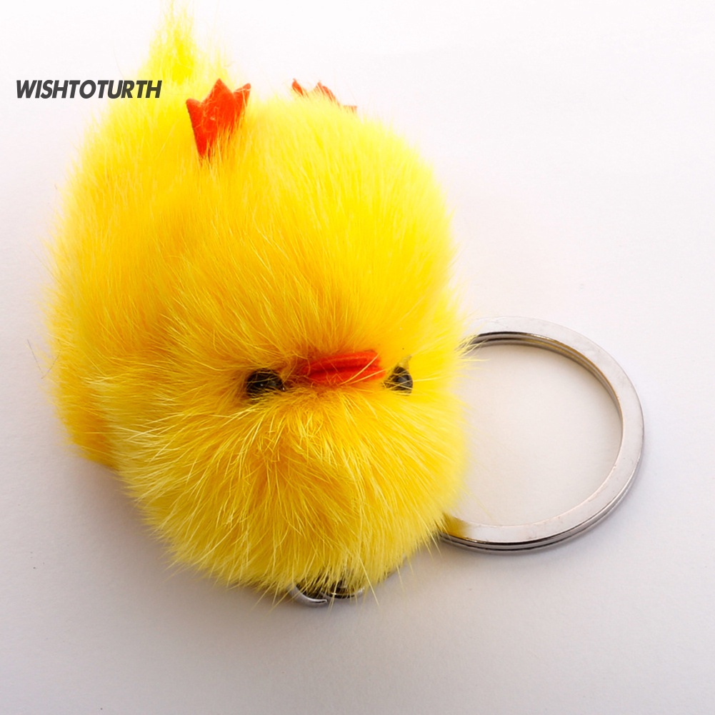 Móc Khóa Hình Gà / Vịt Nhồi Bông Dễ Thương