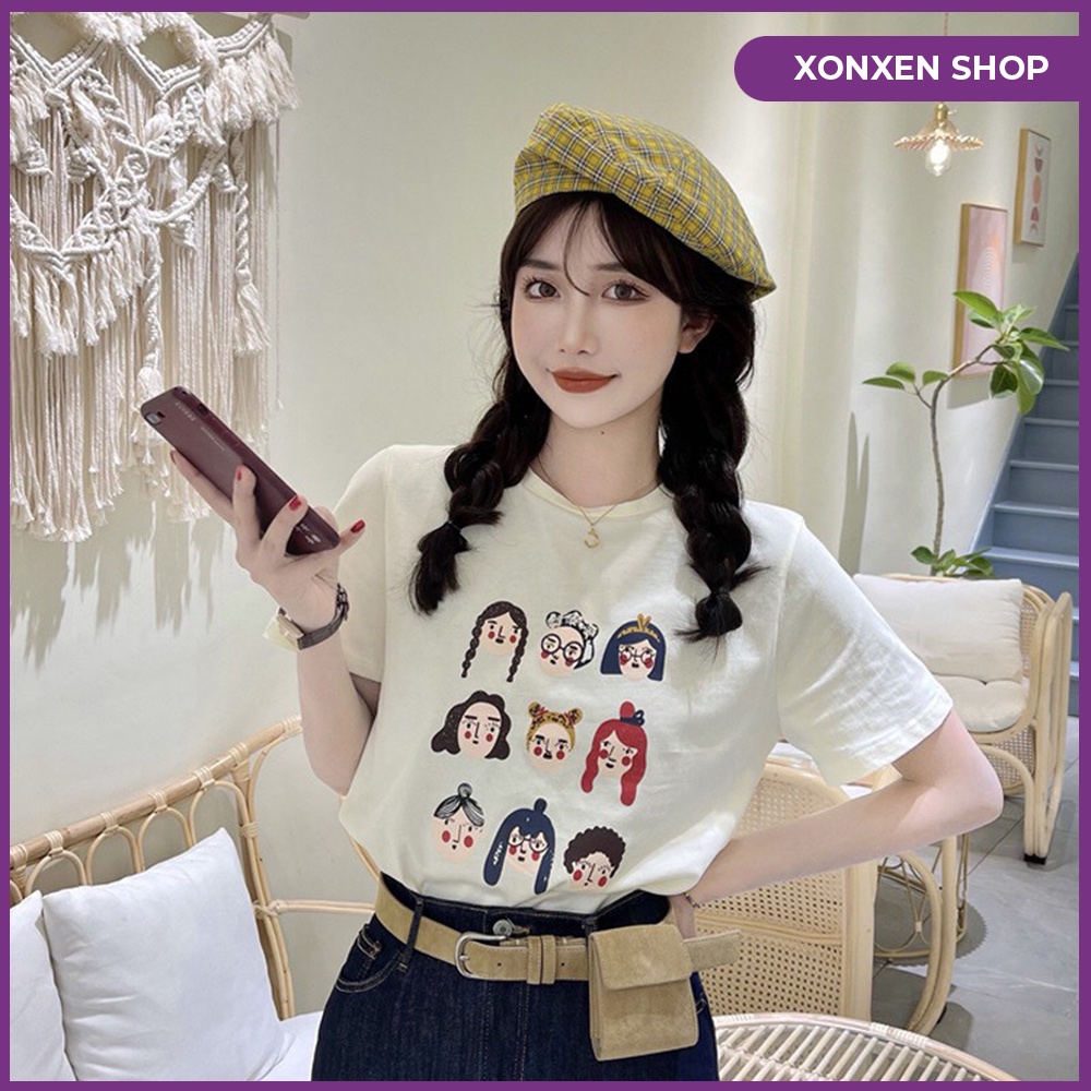 Áo thun nữ form rộng in hình XONXEN SHOP TAM KỲ 269 HÙNG VƯƠNG free size mã 80236