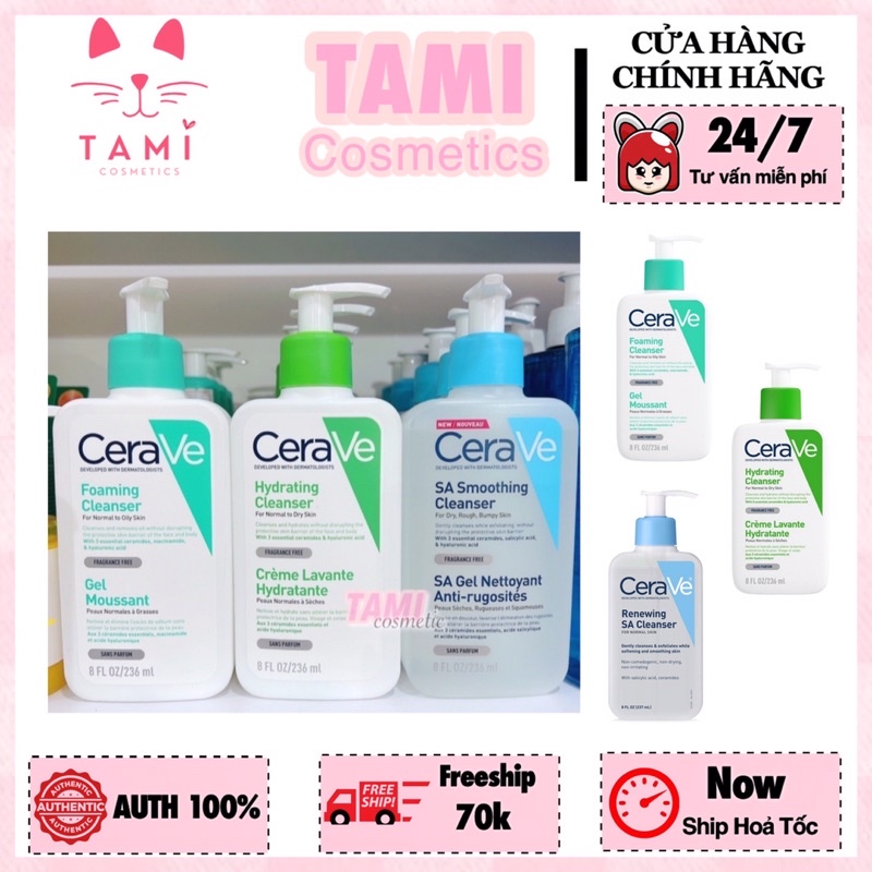 Sữa Rửa Mặt Cerave For Oily Skin/ Dry Skin/ SA Smoothing Cleanser