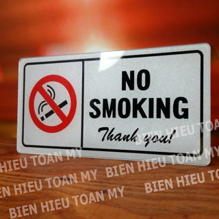 Biển Không Hút Thuốc nền nhũ bạc