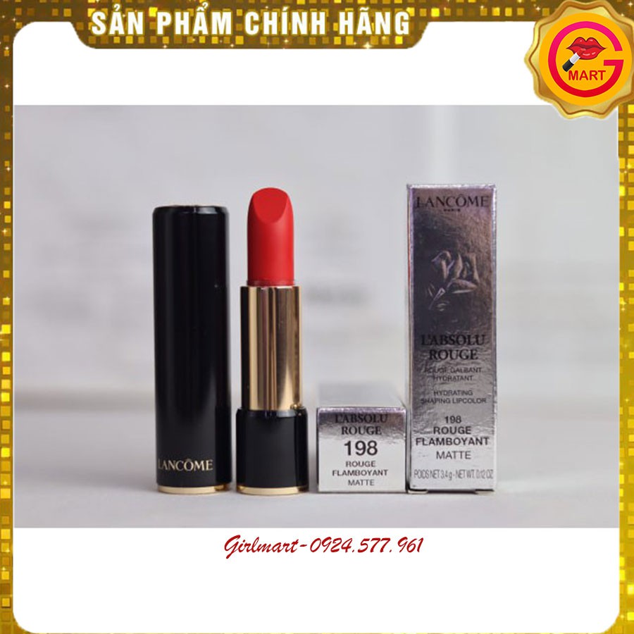 [MỸ PHẨM ĐẸP] Son Lancome L'absolu Rouge Màu 198 Rouge Flamboyant