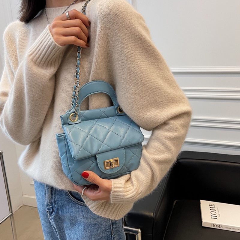 Túi đeo vai họa tiết hình thoi phong cách Hàn Quốc thời trang dành cho nữ IELGY