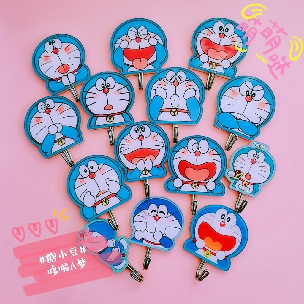 Móc Treo Đồ Dán Tường / Cửa Hình Doraemon Dễ Thương Mạnh Mẽ Không Cần Khoan