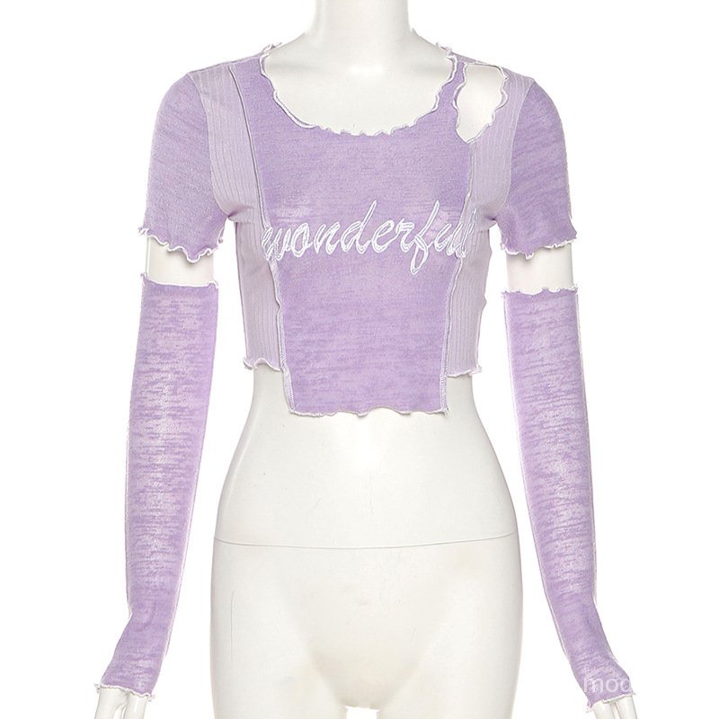 Áo thun nữ WEANIA tay ngắn thêu chữ màu sắc trẻ trung