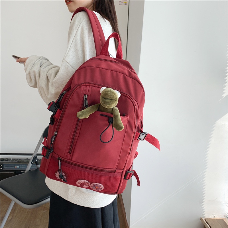 Balo học sinh sinh viên nam nữ đơn giản kiểu màu trơn, cặp đi học thời trang unisex 892 (không kèm móc khóa)