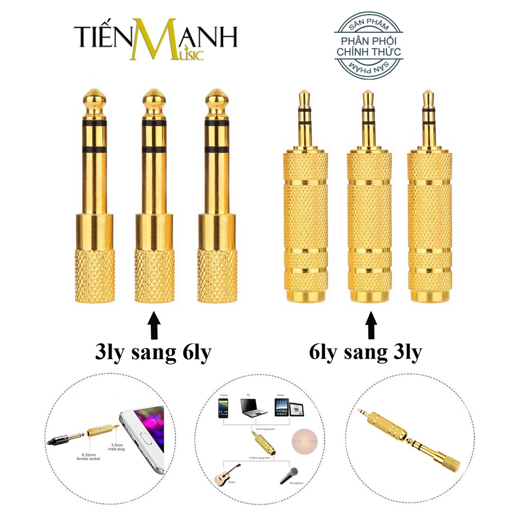 [Loại Tốt] Đầu Jack chuyển đổi âm thanh từ cổng 3 ly sang 6 ly - Giắc 3.5mm sang 6.5mm và 6li 3li, 3ly 6ly, 3 li 6 li