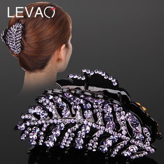 Kẹp tóc hình chiếc lá đính đá giả phong cách Hàn Quốc thời trang xinh xắn cho nữ