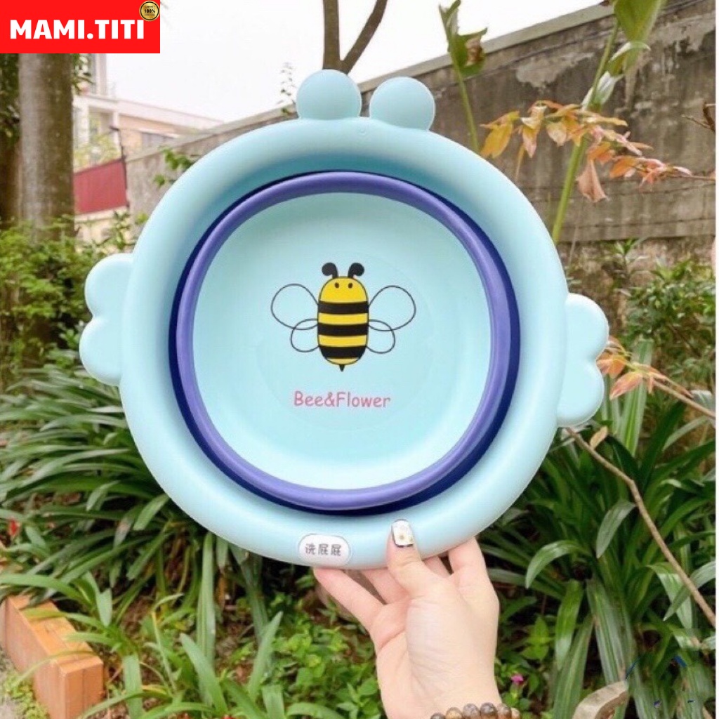 Chậu rửa mặt gấp gọn, [ SILICON ] CHẬU RỬA MẶT GẤP GỌN HÌNH ONG CHO BÉ