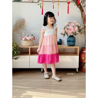 Đầm bé gái hiệu June đũi lanh