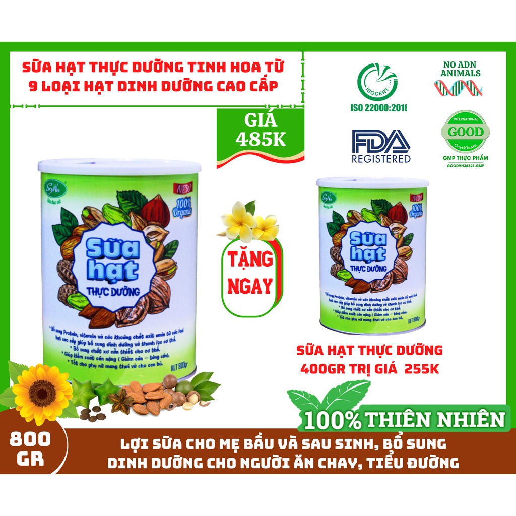 Sữa hạt thực dưỡng SoyNa - Dinh dưỡng lành mạnh đầy đủ, bữa ăn thay thế cho sức khoẻ toàn diện, Hộp 800g