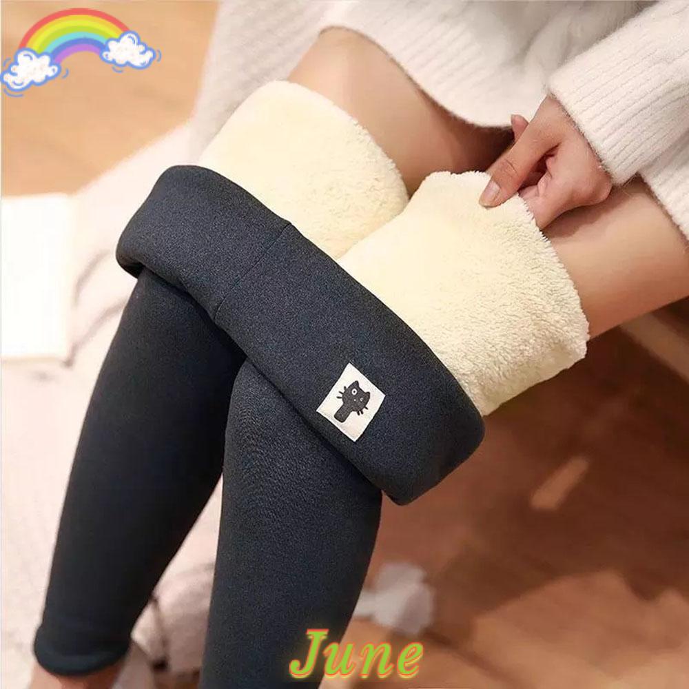 Quần legging lưng cao vải len lông cừu dày giữ ấm mùa đông thời trang năng động cho nữ