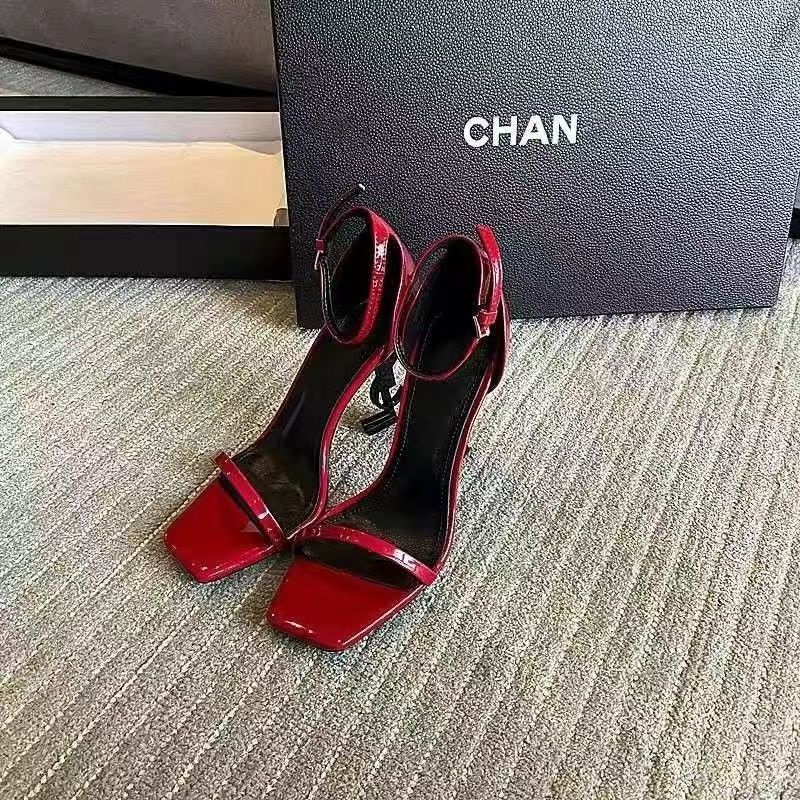 Mới Xăng đan Cao Gót Mũi Vuông Hở Ngón Thời Trang Cho Nữ