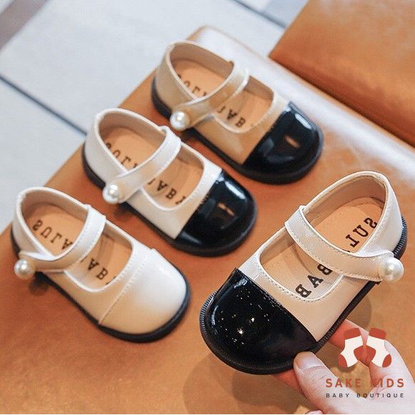 Giày búp bê, giày bệt bé gái quai dán đính ngọc siêu xinh chất da bóng đế êm mềm phong cách công chúa mới nhất M346