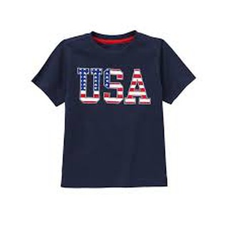 Áo phông bé trai xanh tím than Gymboree USA flag tee size 12-18-24 tháng_hàng chính hãng authentic Mỹ