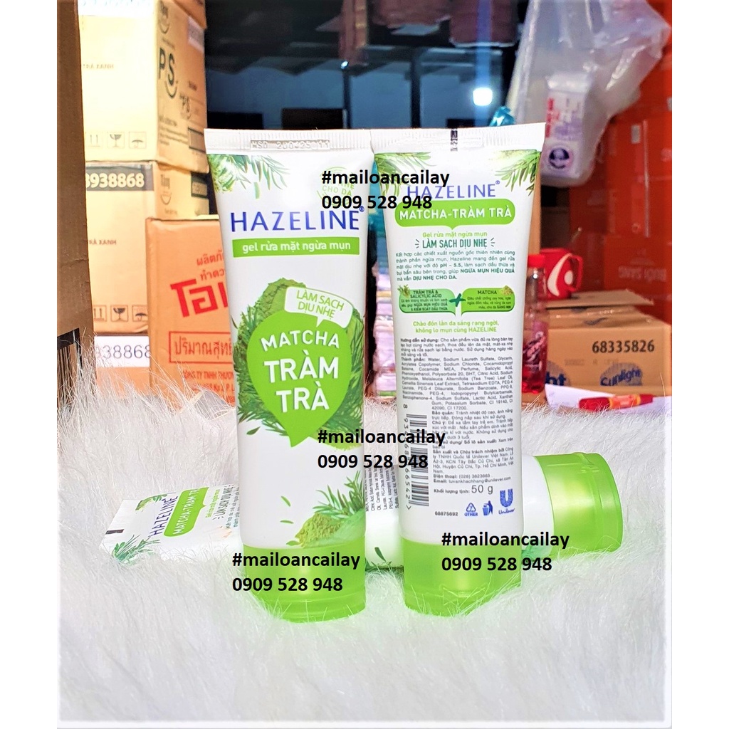 Sữa rửa mặt gel ngừa mụn Hazeline Matcha Tràm Trà 50g
