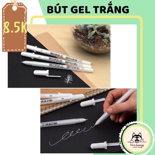 Bút bi gel trắng - bút sakura gel trắng 0.5mm