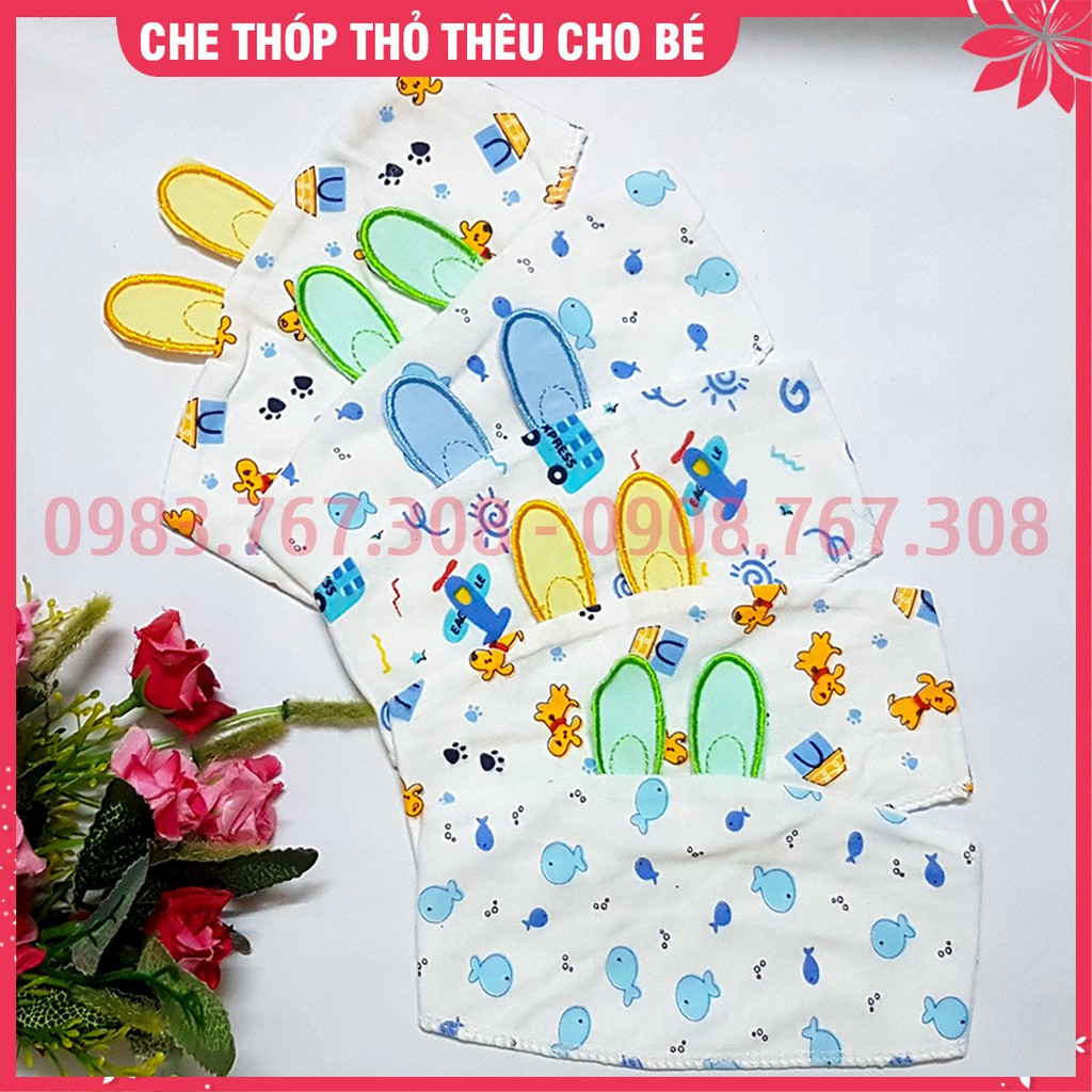 Che Thóp Sơ Sinh Gắn Hình Thỏ Thêu, Băng Đô Cho Bé, Thóp Sơ Sinh Cho Bé Trai, Bé Gái - SP000536