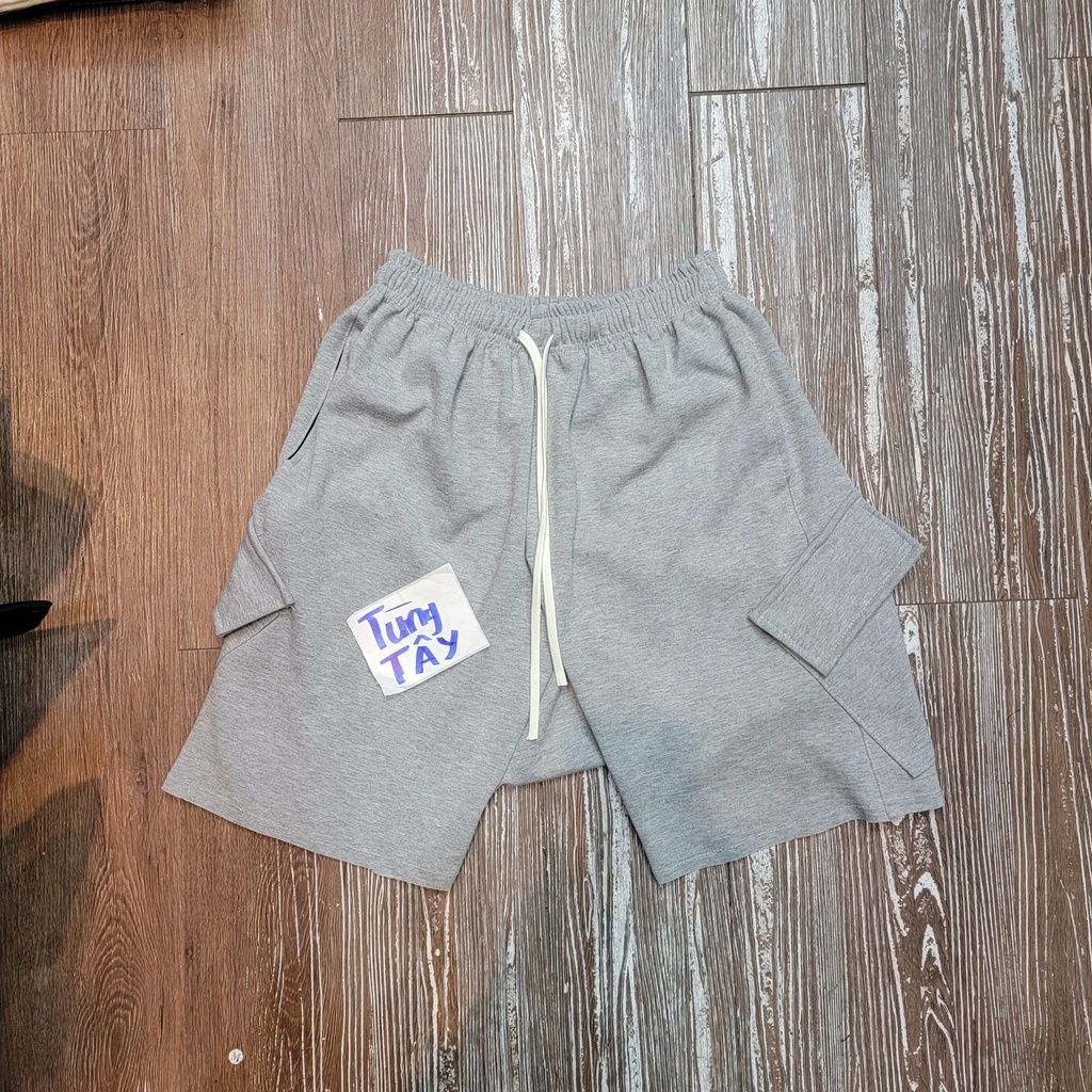 Quần Cargo Harem Short  Chất Liệu Nỉ Trơn Co Giãn - Kiểu Dáng Streetwear