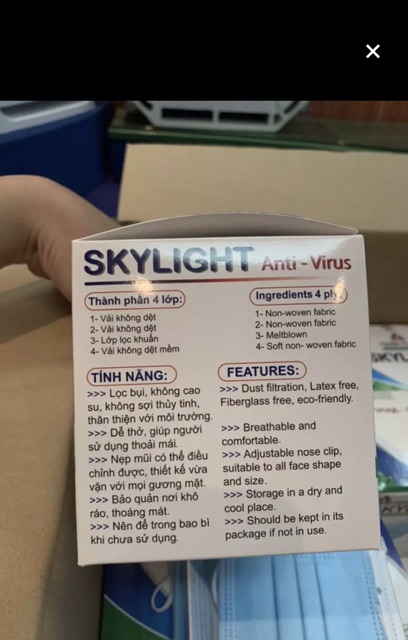 SKYLIGHT hàng xuất Chuẩn 4 Lớp kháng khuẩn