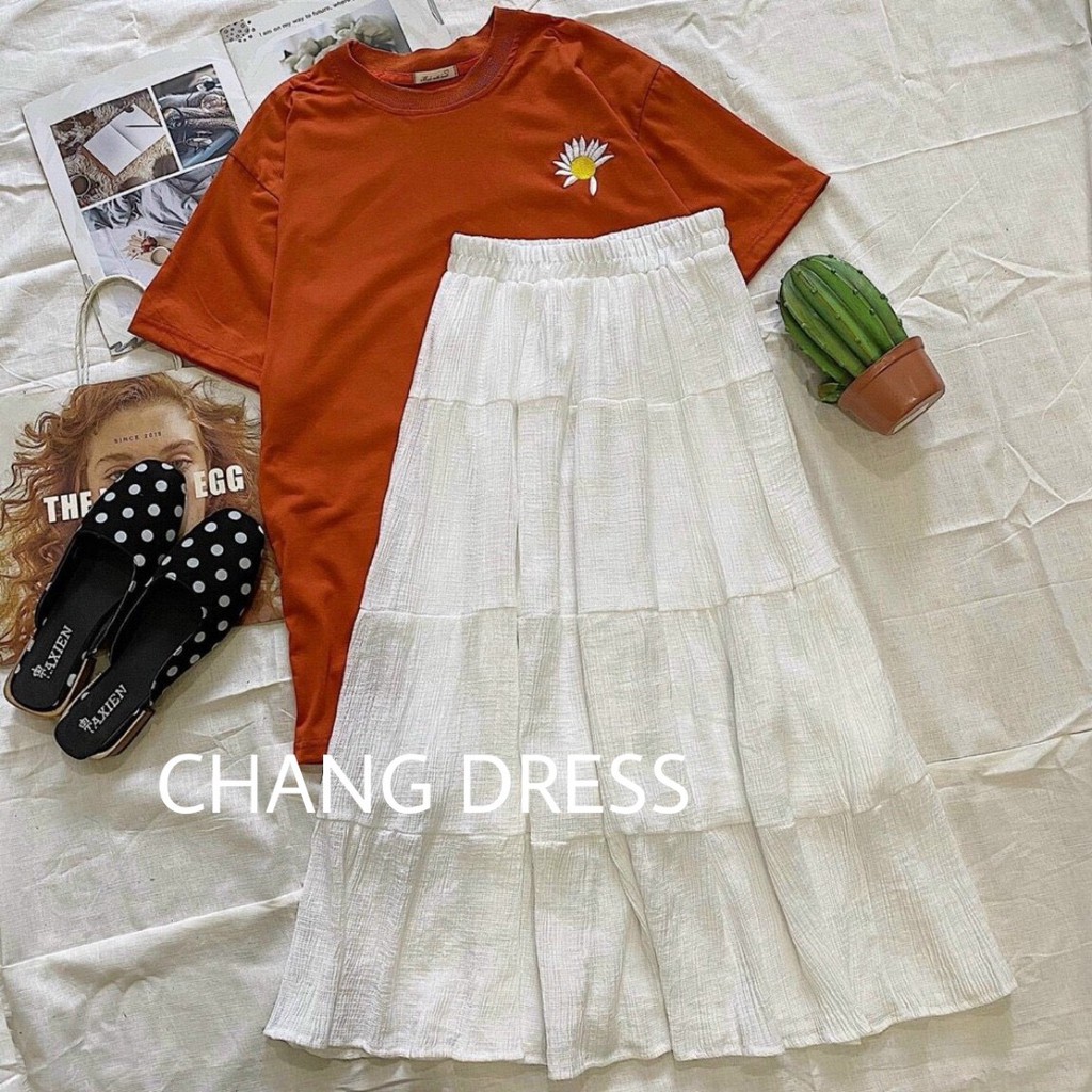 Chân váy dài midi chất liệu voan cao cấp, phong cách Hàn Quốc - ChangDress53