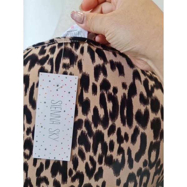 Váy Sienna Sky hoạ tiết nâu tây size S