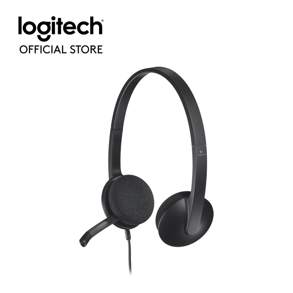 Tai nghe chụp tai LOGITECH H340 (1 giắc USB) Có mic khử tiếng ồn - Hàng Chính Hãng - Bảo Hành 2 Năm