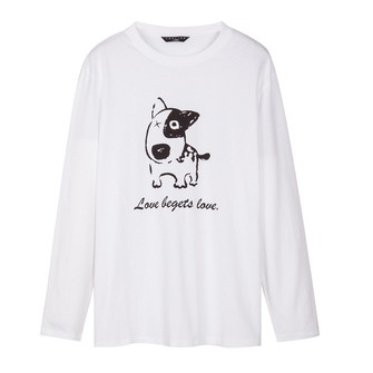 Áo thu đông dài tay nam nữ unissex thiết kế cổ tròn 2 màu đen trắng in hình basic | BigBuy360 - bigbuy360.vn