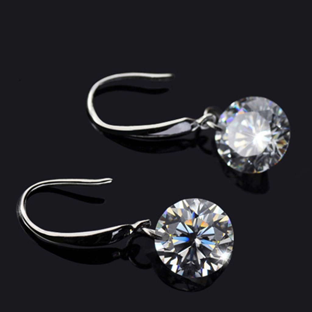 Đôi bông tai mạ bạc đính đá thiết kế thời trang