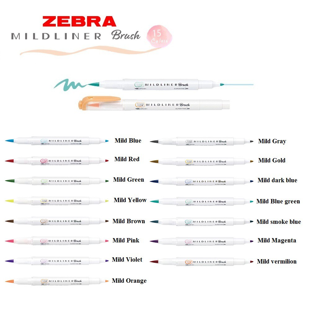 Bút 2 đầu Zebra Mildliner Brush ( 1 cây lẻ )