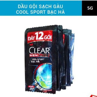 12 Dầu gội Clear Men Bạc Hà the mát da đầu 5g