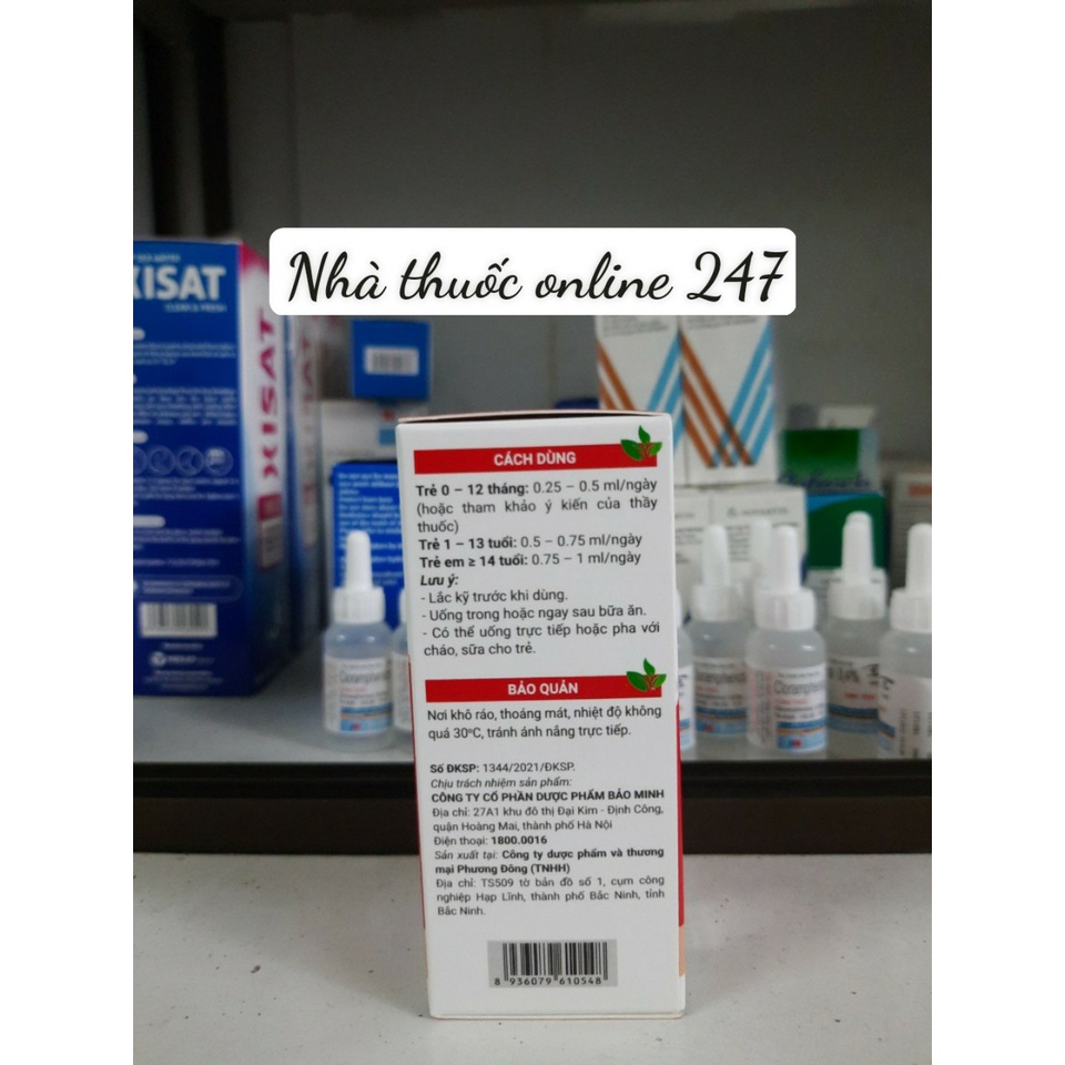 Avisure safoli drops - sắt cho bé dạng nhỏ giọt, bé đủ máu để nuôi cơ thể.