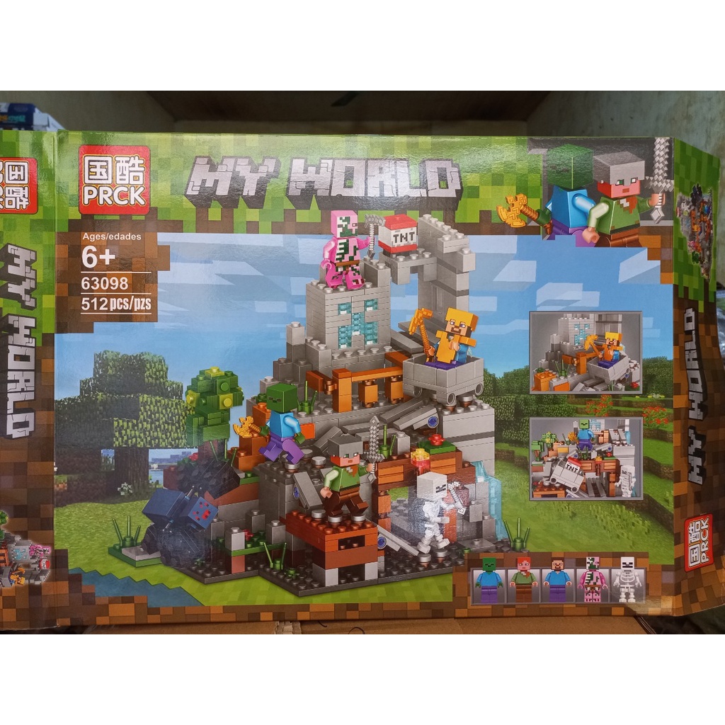 Lego lắp ghép Minecraft My World 63098 Hang Động Trên Đỉnh Núi Tuyết 512 mảnh