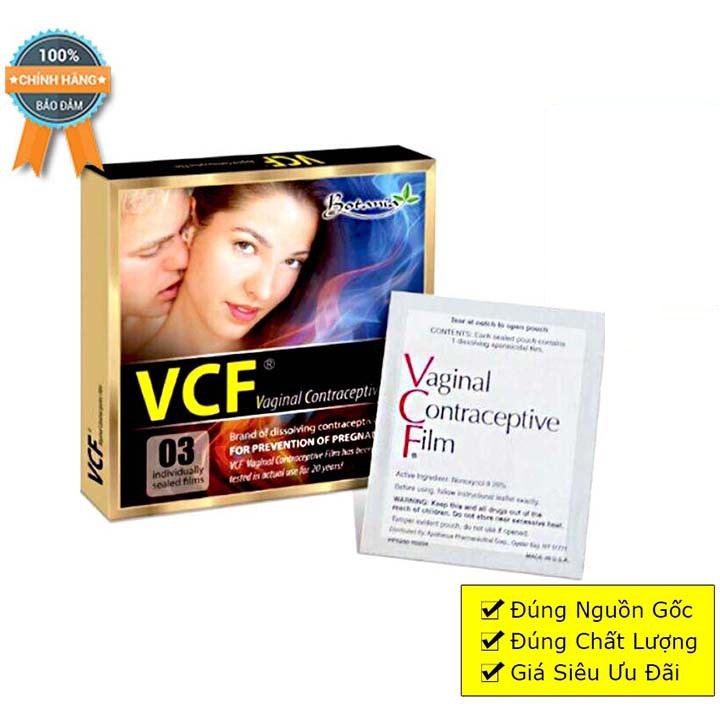 Màng tránh thai BCS VCF xuất xứ USA, bao cao su cho phụ nữ, con gái nhập khẩu từ Mỹ, Hộp 3 chiếc - Trung Đông Pharmacy