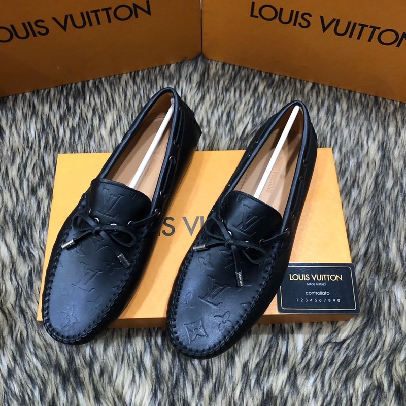 Giày lười da bò thật LV cao cấp lót da dê hàng super siêu chất