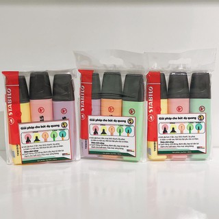 Bộ 3 Bút Highlight Stabilo Boss Original Tone Pastel 1